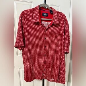 Nat Nast Red Geometric Silk Blend Men's Shirt
